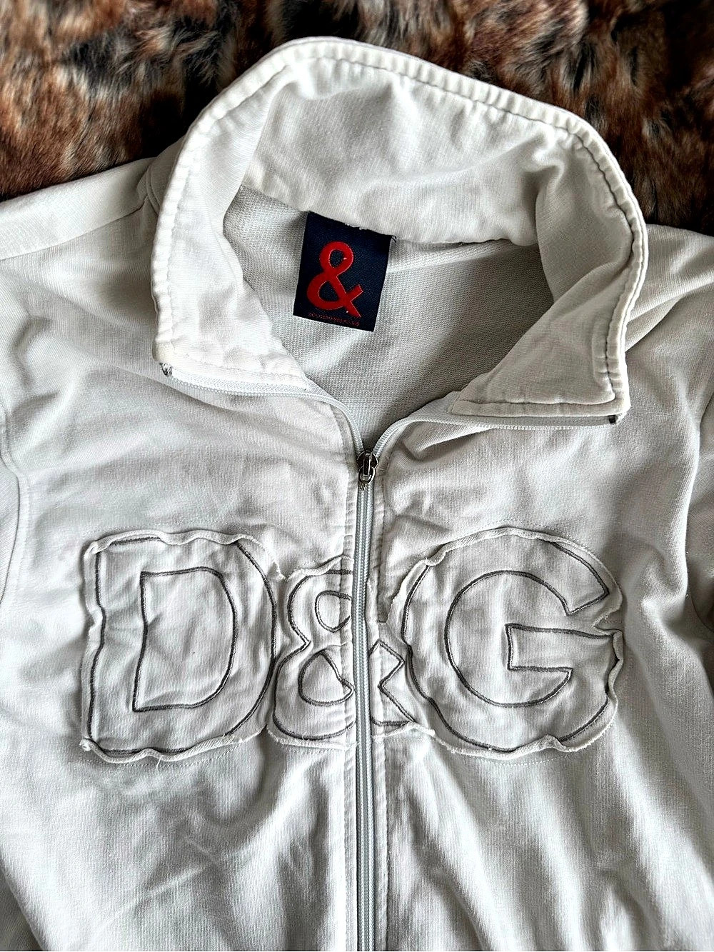 D&G White Zip Jacket Size XS-S